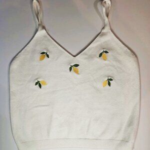 Cute Forever21 Lemon Cropped Tank top